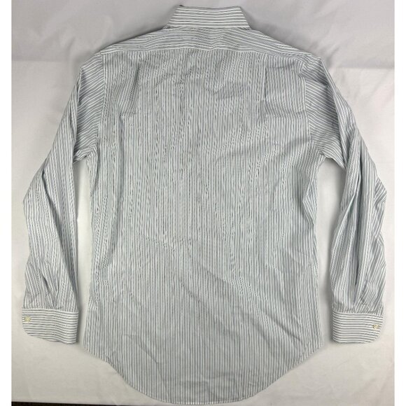 Sid Mashburn Dress Shirt Men's 15.5 Green Stripe Long Sleeve Classic Pocket - Picture 2 of 7